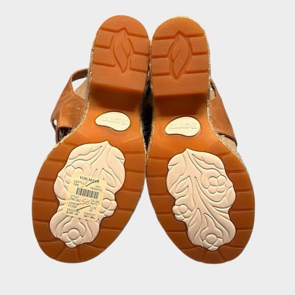 NWT BORN Brewster Platform Wedge Sandal Tapestry Leather Jute Heel Size 10 M - Picture 7 of 10